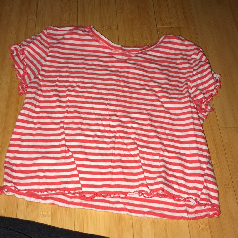 red and white stripped crop top